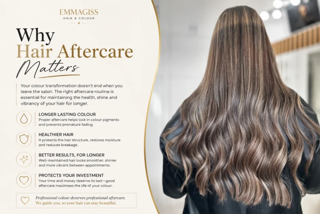 Healthy hair after professional balayage with proper hair aftercare